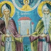 Οι όσιοι Νεκτάριος και Θεοφάνης, κτίτορες της Μονής Βαρλαάμ των Μετεώρων